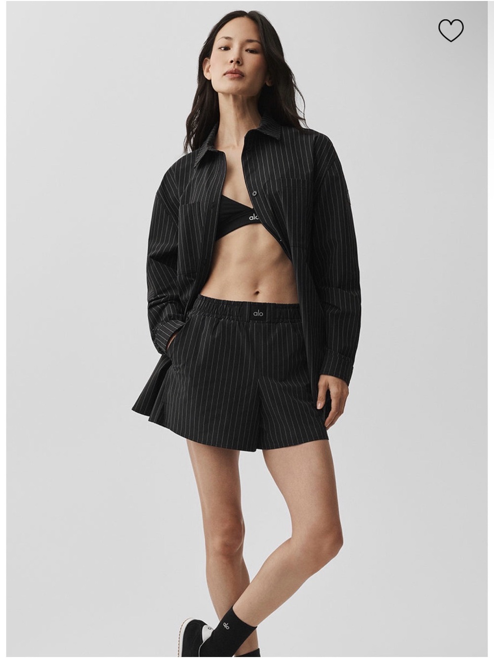SET NWOT Condition Alo Yoga Daylight Pinstripe Matching Set – Black Titanium